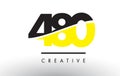 480 Black and Yellow Number Logo Design. Royalty Free Stock Photo