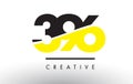 396 Black and Yellow Number Logo Design. Royalty Free Stock Photo