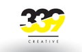 339 Black and Yellow Number Logo Design. Royalty Free Stock Photo