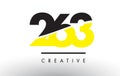 263 Black and Yellow Number Logo Design.