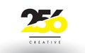 256 Black and Yellow Number Logo Design. Royalty Free Stock Photo