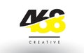 468 Black and Yellow Number Logo Design.