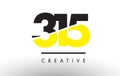 315 Black and Yellow Number Logo Design. Royalty Free Stock Photo