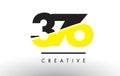 376 Black and Yellow Number Logo Design. Royalty Free Stock Photo