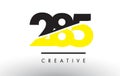 285 Black and Yellow Number Logo Design. Royalty Free Stock Photo