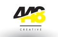 448 Black and Yellow Number Logo Design. Royalty Free Stock Photo
