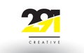 291 Black and Yellow Number Logo Design. Royalty Free Stock Photo