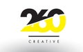 260 Black and Yellow Number Logo Design.