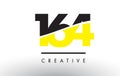 164 Black and Yellow Number Logo Design. Royalty Free Stock Photo