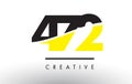 472 Black and Yellow Number Logo Design. Royalty Free Stock Photo