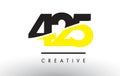 425 Black and Yellow Number Logo Design. Royalty Free Stock Photo