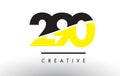 290 Black and Yellow Number Logo Design. Royalty Free Stock Photo