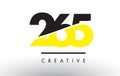 265 Black and Yellow Number Logo Design. Royalty Free Stock Photo