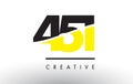 451 Black and Yellow Number Logo Design. Royalty Free Stock Photo