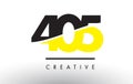 405 Black and Yellow Number Logo Design.