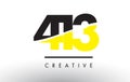 413 Black and Yellow Number Logo Design. Royalty Free Stock Photo