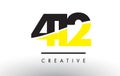412 Black and Yellow Number Logo Design. Royalty Free Stock Photo
