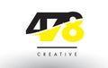 478 Black and Yellow Number Logo Design. Royalty Free Stock Photo