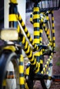 Black and yellow painted retro bicycle