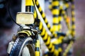 Black and yellow painted retro bicycle