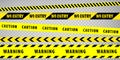 Black and yellow police stripe border, construction, danger, warning, no entry, caution tapes set.