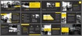 Black yellow presentation templates and infographics elements ba