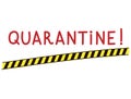 Black-yellow Quarantine Area Barricade Tape Royalty Free Stock Photo