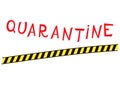 Black-yellow Quarantine Area Barricade Tape Royalty Free Stock Photo