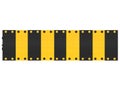 Black and yellow speed bump or speed breaker isolated on a white background 3d rendering Royalty Free Stock Photo