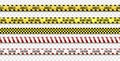 Black and yellow stripes. Barricade tape, Warning tapes. Danger signs illustration on isolated background Royalty Free Stock Photo