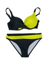 Black with yellow swimsuit. Isolate on white Royalty Free Stock Photo