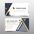 Black yellow triangle corporate business card, name card template ,horizontal simple clean layout design template , Royalty Free Stock Photo