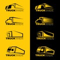 Black and yellow truck transport logo vector design