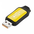 Black and Yellow USB Flash Drive with USB Symbol on a White Background USB drive Royalty Free Stock Photo