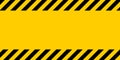 Black and yellow warning line striped rectangular background, yellow and black stripes on the diagonal