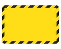 Black and yellow warning line striped rectangular background, yellow and black stripes on the diagonal Royalty Free Stock Photo