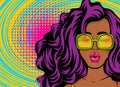 Black young swag woman pop art style