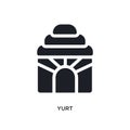 black yurt isolated vector icon. simple element illustration from sauna concept vector icons. yurt editable logo symbol design on