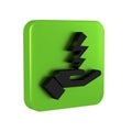 Black Zeus icon isolated on transparent background. Greek god. God of Lightning. Green square button.