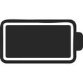 Blackandwhite battery icon with white outline on white background vector illustration Royalty Free Stock Photo