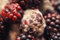 Blackberries covered in white fungus and decaying