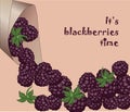 Blackberries delicious dessert background