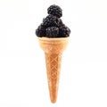 Blackberries like ice cream on white background