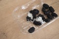 Blackberry contaminated with mold mold fungus mucor