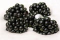 Blackberries in natural yoghurt - close up