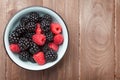 Blackberries and raspberries bowl