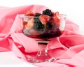 Srawberries and blackberries in a dessert bowl. Royalty Free Stock Photo