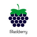 Blackberries on a white background. Logo. Vector Royalty Free Stock Photo