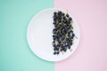 Blackberries on a white plate Royalty Free Stock Photo