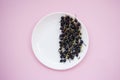 Blackberries on a white plate Royalty Free Stock Photo